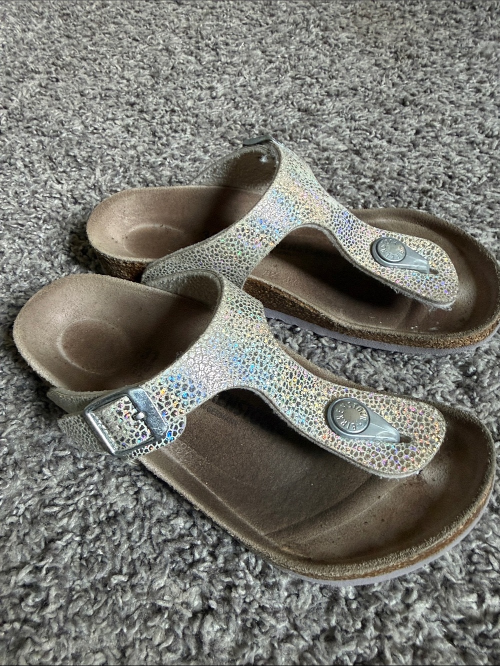 Sparkle kids Birkenstock Thong Sandals - Iridescent